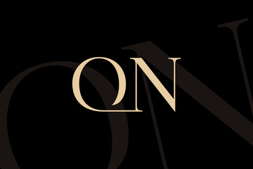Wall Mural - on or no letter logo icon design. classic style luxury initials monogram.