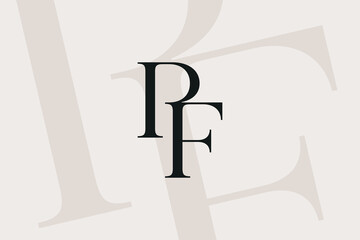 Wall Mural - pf or fp letter logo icon design. classic style luxury initials monogram.