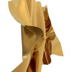 Poster - Golden waves of silk shimmering and luxurious