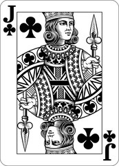 Leinwandbilder - Jack of Clubs design from a new original deck of playing cards.