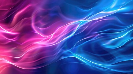 Poster - Abstract picture of neon light particle with digital technology style design connecting become dynamic of electric wave movement represent about flowing of data or structure of network system. AIG51.