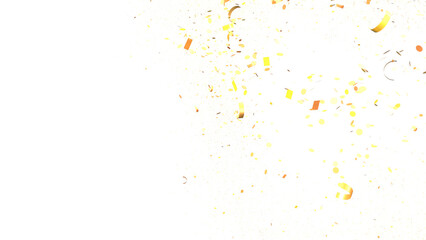 Poster - gold  Shower: Dynamic 3D Illustration of Dancing gold Confetti