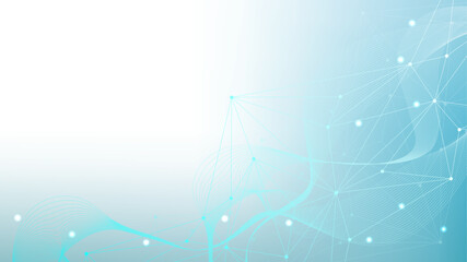 Poster - Molecular structure DNA, atom, neurons. Science concept for your design. Connected lines with dots. Medical, technology, chemistry, science background. illustration