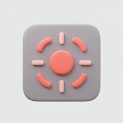 Poster - Abstract Target Icon with Rounded Elements on Gray Background, Highlighting Precision and Focus