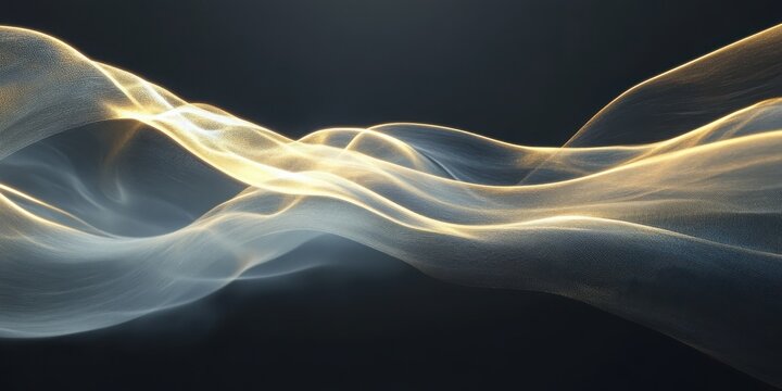 Background reveals radiant thread of pastel mist curve