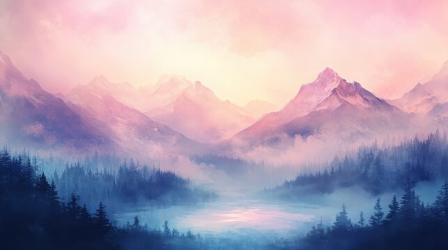 pastel mist rise, radiant shimmer, background