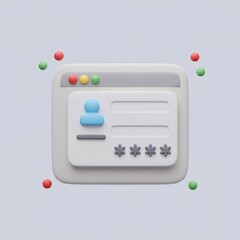 Fototapete - Stylized Digital Interface Representing User Login or Profile with Soft Texture and Floating Spheres