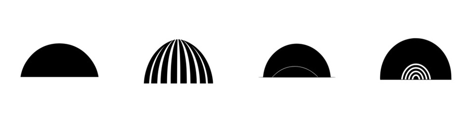Poster - Creative vector illustration of various dome shapes in black and white style for design and artistic projects