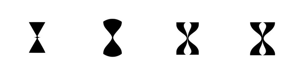 Poster - Vector illustration showcasing black and white shapes representing fluidity and transformation in a minimalist design