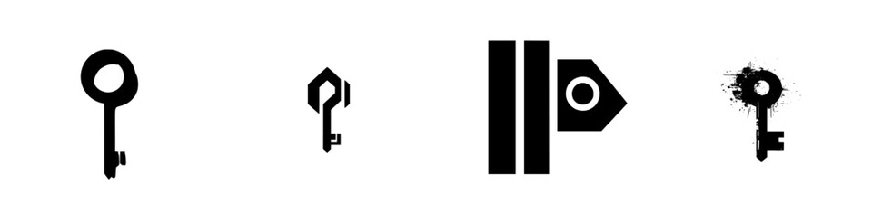 Poster - Vector illustration featuring diverse key designs ideal for security and access symbol representation