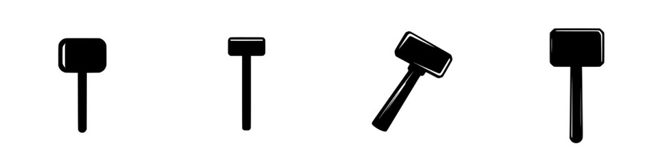 Poster - Vector illustration of various styles of hammers in black and white suitable for design purposes