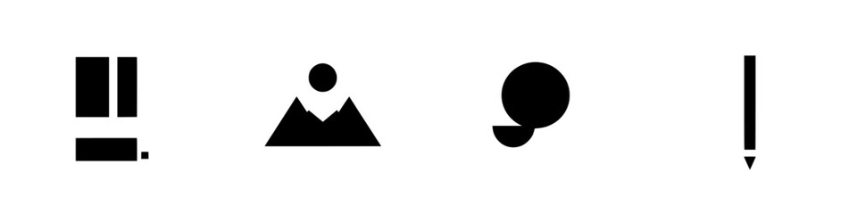 Poster - Vector illustration icons representing various design elements in black and white for creative projects