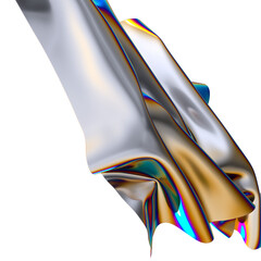 Poster - A vibrant abstract swirl of iridescent fabric The colors are flowing and dynamic