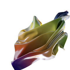 Poster - A vibrant abstract swirl of iridescent fabric The colors are flowing and dynamic