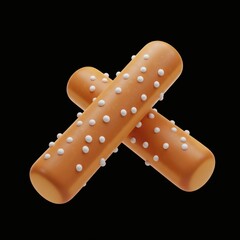 Poster - Abstract depiction of cross-sectioned cylindrical objects adorned with spherical details, against a stark background