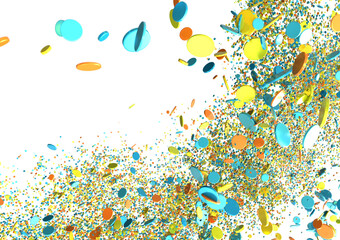 Poster - Vibrant background of exploding colorful discs. Perfect for presentations, websites, and more!