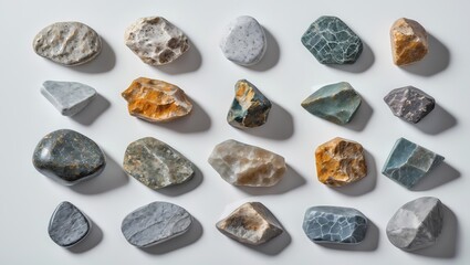 Leinwandbilder - a collection of various stones and rocks, showcasing a variety of shapes and textures