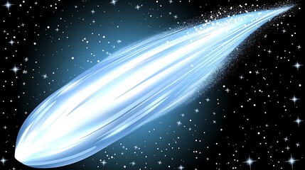Wall Mural - Celestial comet streaking across a dark space sky with twinkling stars artwork