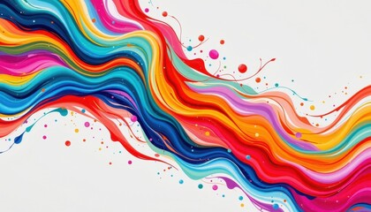 Poster - artistic brush strokes impressionistic swirls of paint resembling colorful brush strokes flowing dynamically.