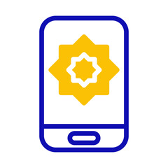 Poster - Stylized Smartphone Displaying a Symbolic Starburst Icon in Bold Colors
