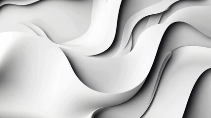 Fototapete - Dynamic curves and flowing shapes create an abstract monochromatic masterpiece in a serene artistic setting Generative AI