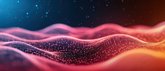 Poster - DNA genetics forensic concept. Abstract waves with vibrant colors and light effects in a dreamy landscape.