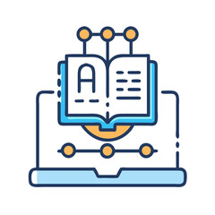 Poster - Digital Book: Online Learning, Education, and Connectivity Icon Illustration