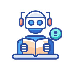 Poster - Robot Reading Book with Headphones: AI, Learning, Education, and Technology