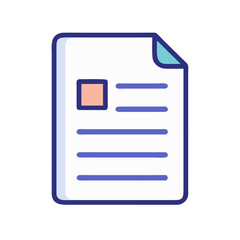 Poster - Document Icon with Text, Paper, and File, Simple Vector Graphic