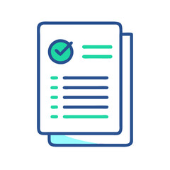 Poster - Completed Checklist Icon with Check Mark on Black Background