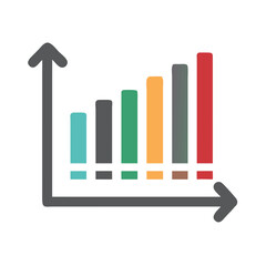 Poster - Colorful Bar Chart Illustration on Black Background Showing Positive Growth and Trends