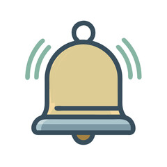 Poster - Illustration of a ringing notification bell on a black background