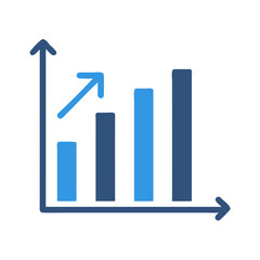 Poster - Growing Bar Chart with Upward Arrow: Business Progress and Success