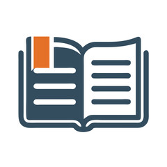Poster - Open Book Icon with Bookmark for Education and Literature Concepts