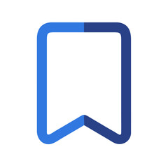 Poster - Blue Bookmark Icon with White Space for Title on Black Background