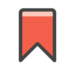 Poster - Stylish Coral Bookmark Icon on Black Background for Website or App