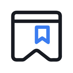 Poster - Bookmark Icon Illustration - Dark Blue and Blue, Saving, Favorite, Reminder
