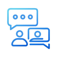 Poster - Online Meeting Icon: Video Conference and Chat Symbol on Black Background