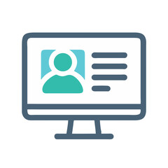 Fototapete - User Profile Icon on Computer Monitor, Website Account, Isolated Icon