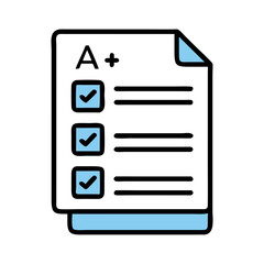 Poster - Hand Drawn Light Blue Checklist on a Black Background for Web