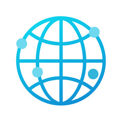 Poster - Blue Globe with Dots Illustration for Connection, Technology, and Global Network