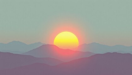 Poster - sunrise glow a soft gradient from light pink to golden yellow, representing the warmth of a sunrise.