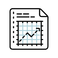 Poster - Line Graph on a Document: Financial Data and Analysis Illustration