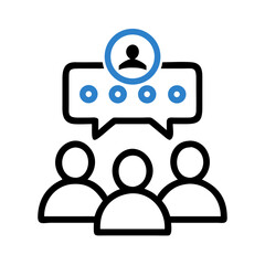 Poster - Blue Circular Network Diagram on Black Background - Connection and Hierarchy