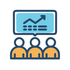 Poster - Business Meeting with Chart: Presentation of Data and Growth Strategy