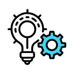 Poster - Cyan Cogwheel on Black Background: Technology, Engineering, and Settings Concept