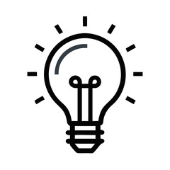 Poster - Lightbulb Icon on Black: Symbol of Idea, Innovation, and Creativity