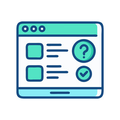 Poster - Survey Form Design with Question Mark and Checkmark Icon, Feedback Concept