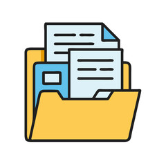 Poster - Folder Icon with Documents: File Management, Organization, and Data Storage