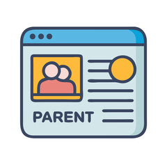 Poster - Parent Avatar Icon in a Browser Window. Family Icon Concept.